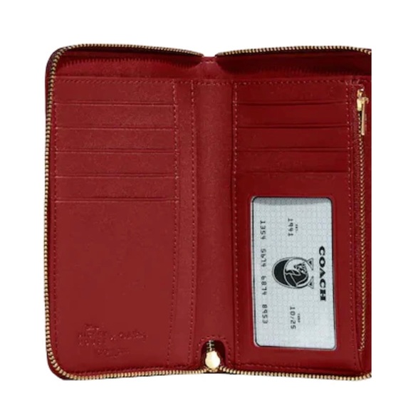 ๐๐ Coach DISNEY MICKEY MOUSE X KEITH HARING MEDIUM ID ZIP WALLET - NWT - Picture 5 of 7